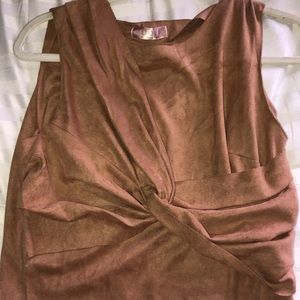 Faux suede crop top!